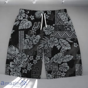 San Antonio Spurs Team Logo Pattern Retro Magic Hawaiian Shirt And Short image San Antonio Spurs Team Logo Pattern Retro Magic Hawaiian Shirt And Short Product Photo 3