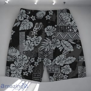 San Antonio Spurs Team Logo Pattern Retro Magic Hawaiian Shirt And Short image San Antonio Spurs Team Logo Pattern Retro Magic Hawaiian Shirt And Short Product Photo 4