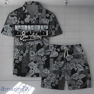 San Antonio Spurs Team Logo Pattern Retro Magic Hawaiian Shirt And Short Product Photo 1