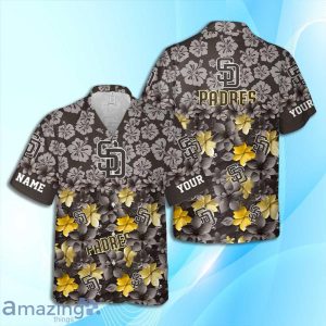 San Diego Padres MLB Flower Hawaiian Shirt And Short Custom Name For Fans image San Diego Padres MLB Flower Hawaiian Shirt And Short Custom Name For Fans Product Photo 2