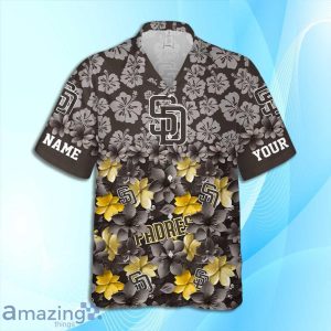 San Diego Padres MLB Flower Hawaiian Shirt And Short Custom Name For Fans image San Diego Padres MLB Flower Hawaiian Shirt And Short Custom Name For Fans Product Photo 3