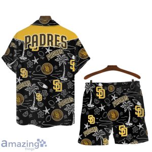 San Diego Padres MLB Logo Tropical Design Hawaiian Shirt & Short Product Photo 2
