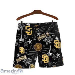 San Diego Padres MLB Logo Tropical Design Hawaiian Shirt & Short Product Photo 3