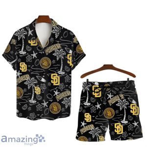 San Diego Padres MLB Logo Tropical Design Hawaiian Shirt & Short Product Photo 1