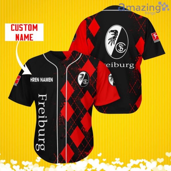 SC Freiburg Sports Logo Jersey Baseball Shirt Custom Name With Diamond Brush Pattern For Men And Women Product Photo 1