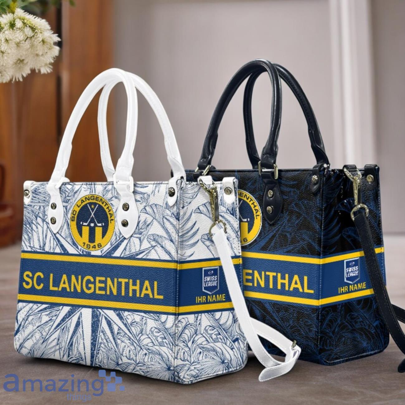 SC Langenthal Leather Handbag Custom Name Gift For Women image SC Langenthal Leather Handbag Custom Name Gift For Women Product Photo 1