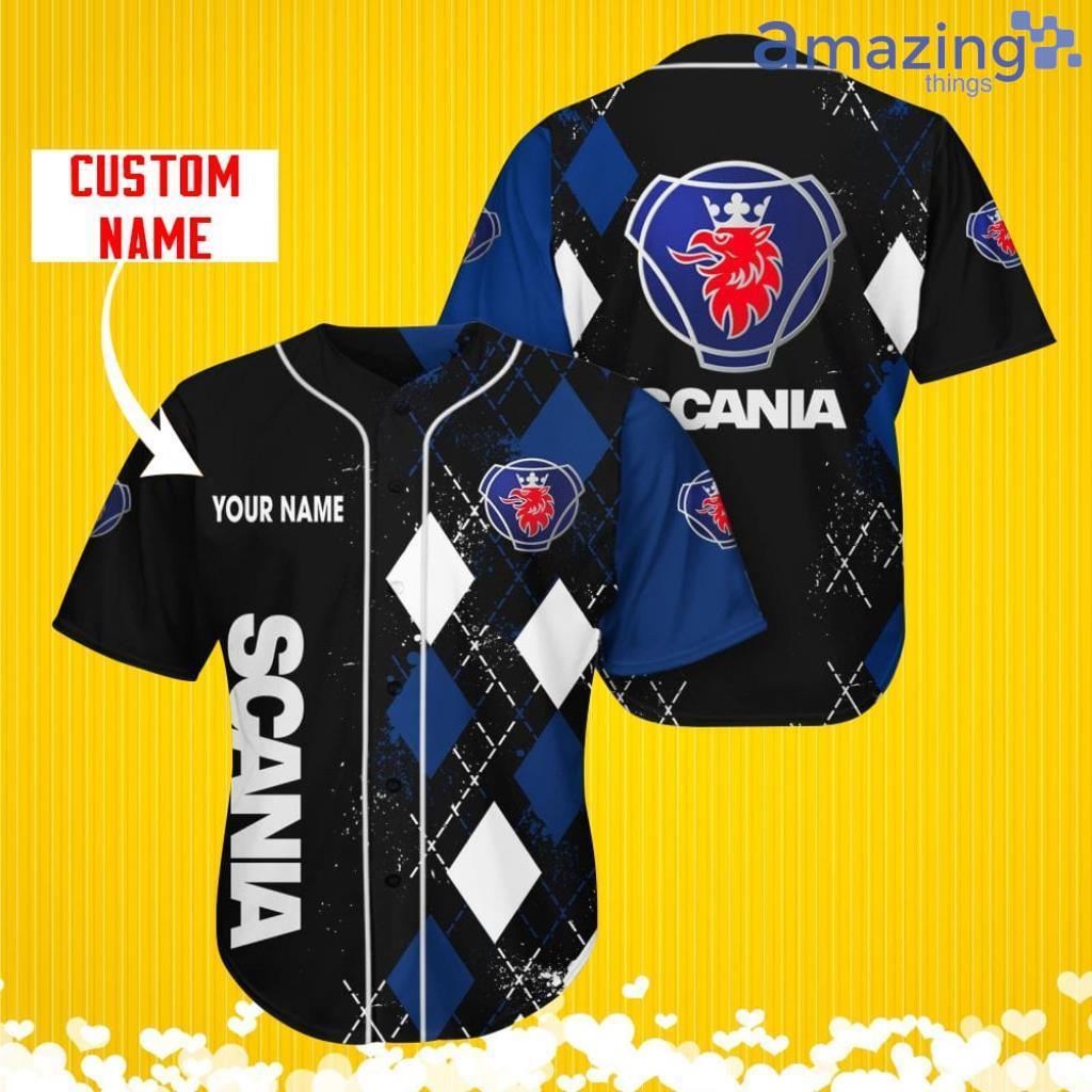 Scania Sports Logo Jersey Baseball Shirt Custom Name With Diamond Brush Pattern For Men And Women image Scania Sports Logo Jersey Baseball Shirt Custom Name With Diamond Brush Pattern For Men And Women Product Photo 1