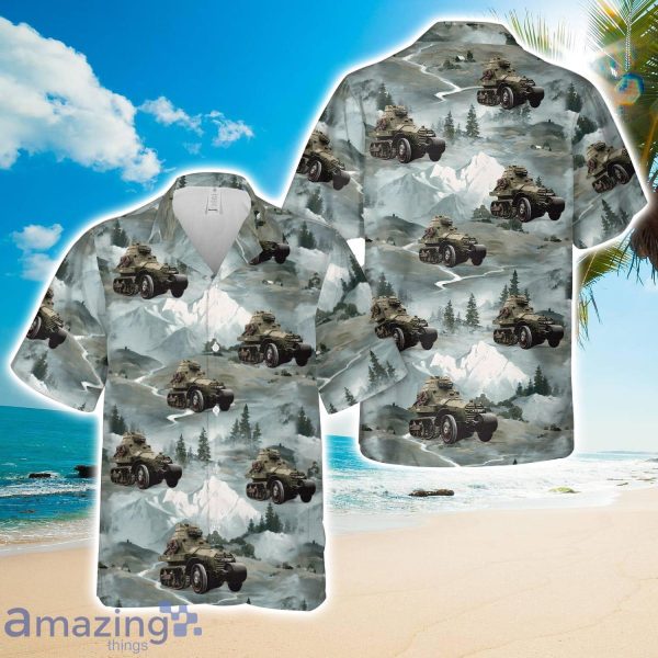 Schneider AMC P16 French half-track armored car Hawaiian Shirt Beach Holiday Product Photo 1