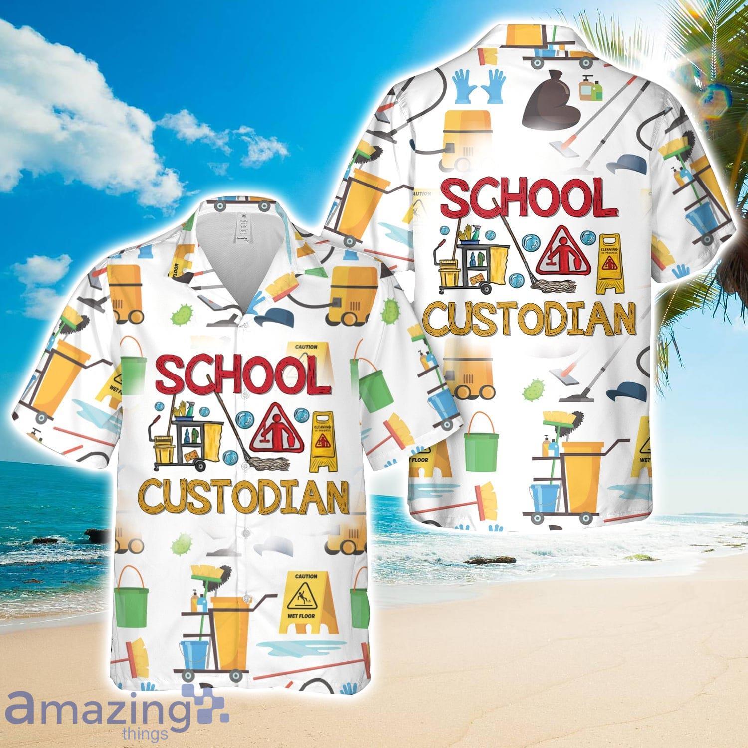 School custodian Hawaiian Shirt Beach Holiday image School custodian Hawaiian Shirt Beach Holiday Product Photo 1