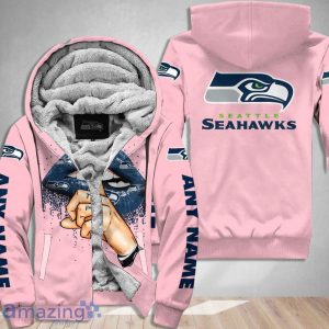 Seattle Seahawks Custom Name Shut The F Up Pink 3D Hoodie Shirt Product Photo 2
