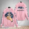 Seattle Seahawks Custom Name Shut The F Up Pink 3D Hoodie Shirt
