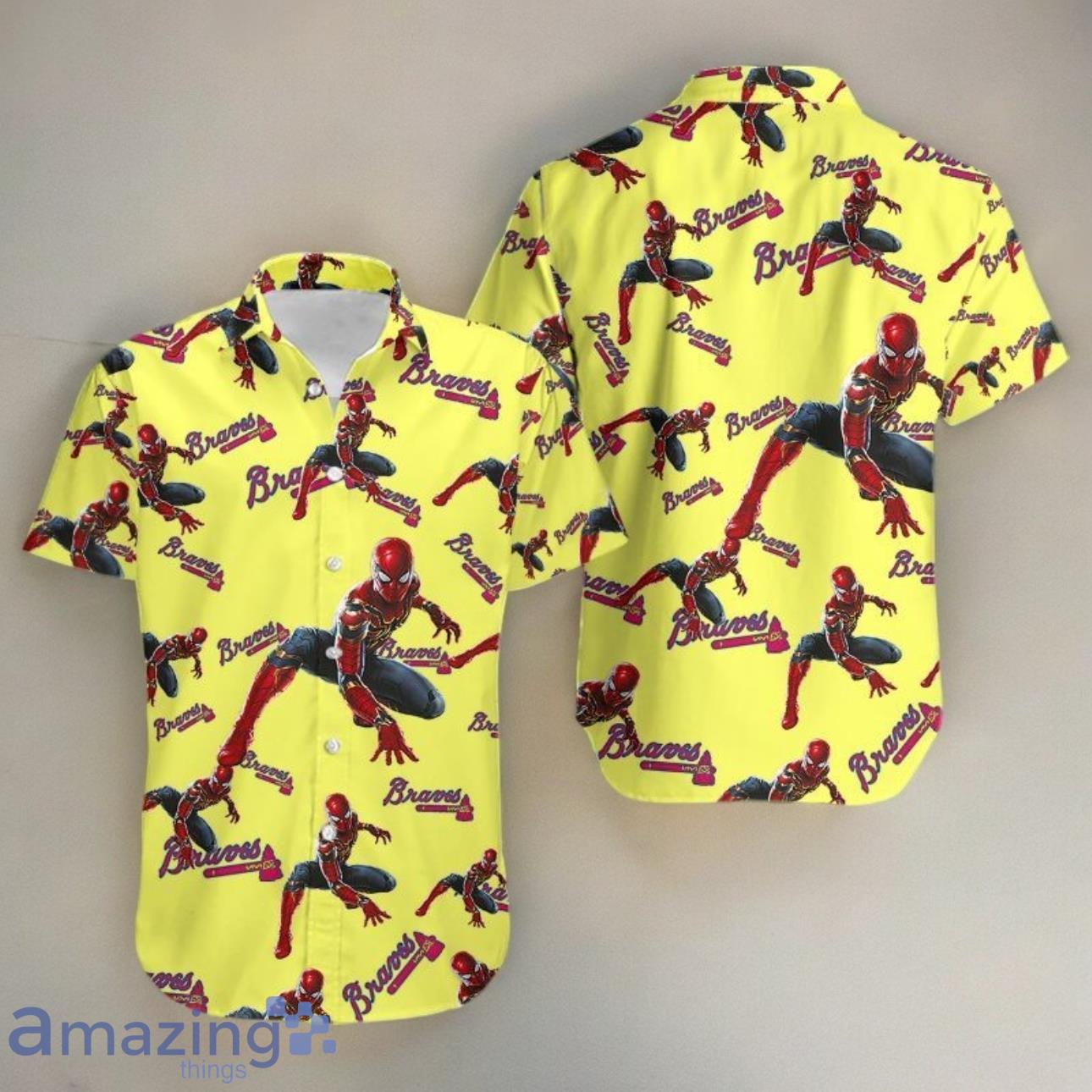 Spiderman Trendy Avengers Outfits Funky Hawaiian Shirt Atlanta Braves Product Photo 1