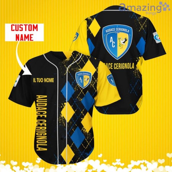 S.S. Audace Cerignola Sports Logo Jersey Baseball Shirt Custom Name With Diamond Brush Pattern For Men And Women Product Photo 2