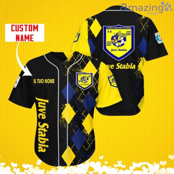 S.S. Juve Stabia Sports Logo Jersey Baseball Shirt Custom Name With Diamond Brush Pattern For Men And Women Product Photo 3