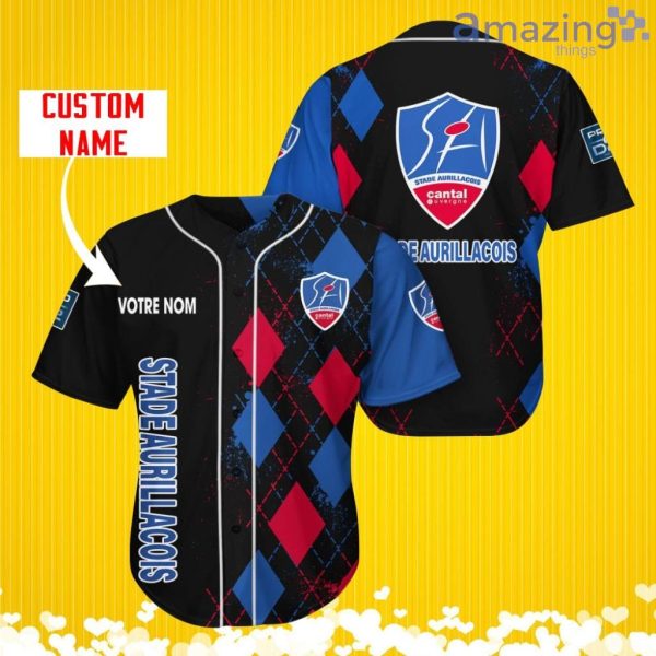 Stade Aurillacois Cantal Auvergne Sports Logo Jersey Baseball Shirt Custom Name With Diamond Brush Pattern For Men And Women Product Photo 1