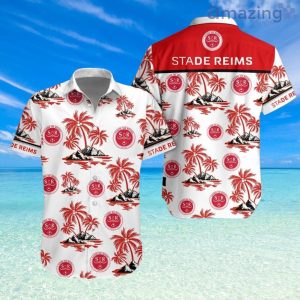 Stade De Reims Hawaiian Shirt And Shorts Trendy Beach Season For Men And Women Product Photo 1