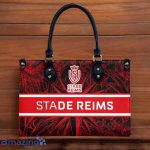 Stade De Reims Leather Handbag Custom Name Gift For Women Product Photo 2