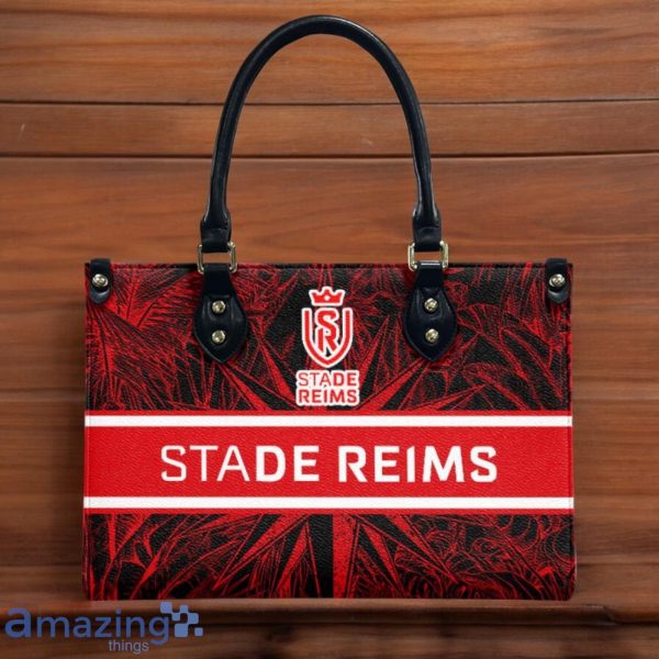 Stade De Reims Leather Handbag Custom Name Gift For Women Product Photo 2