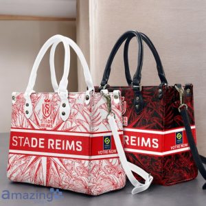 Stade De Reims Leather Handbag Custom Name Gift For Women Product Photo 1
