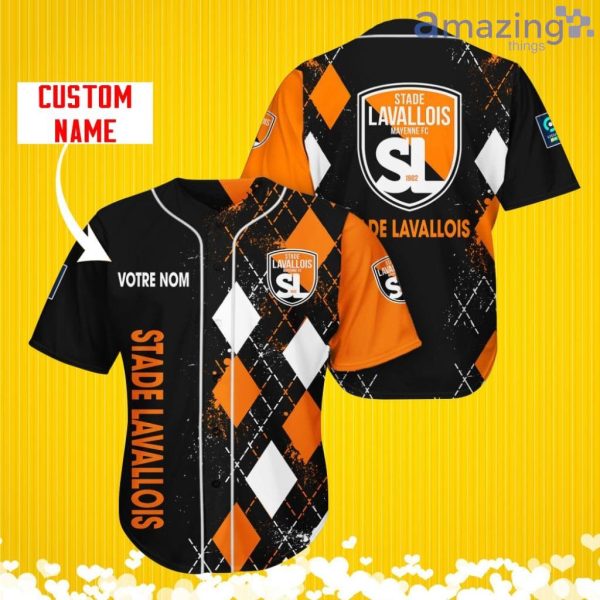 Stade Lavallois Sports Logo Jersey Baseball Shirt Custom Name With Diamond Brush Pattern For Men And Women Product Photo 1
