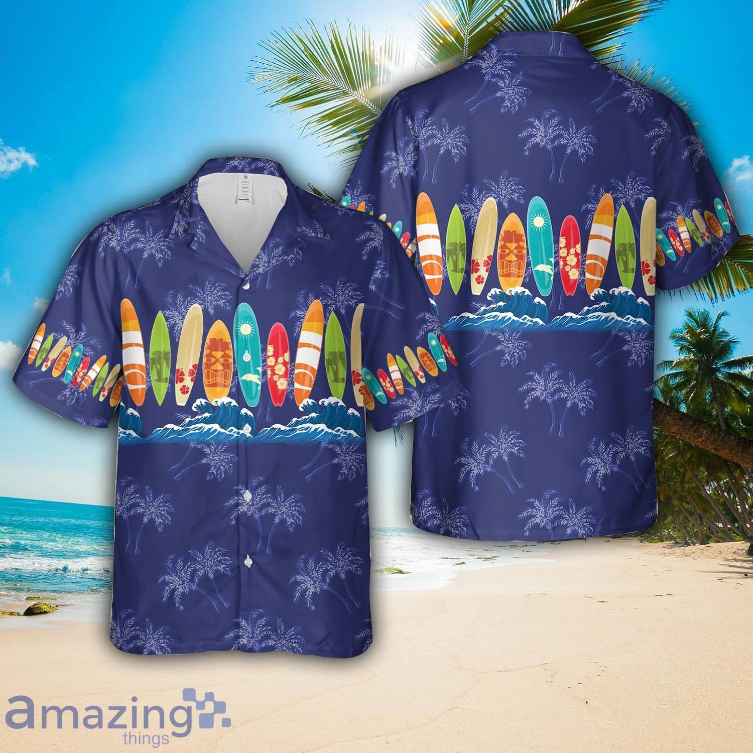 Surfboards AOP Hawaiian Shirt Summer Holiday Gift image Surfboards AOP Hawaiian Shirt Summer Holiday Gift Product Photo 1