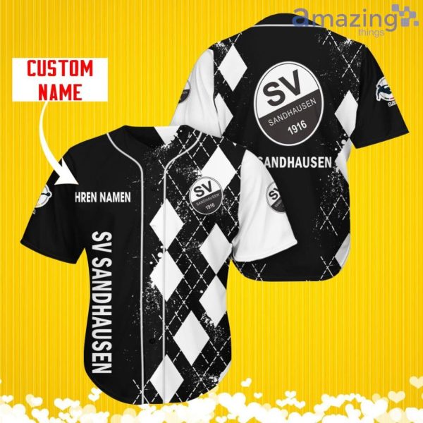 SV Sandhausen Sports Logo Jersey Baseball Shirt Custom Name With Diamond Brush Pattern For Men And Women Product Photo 1