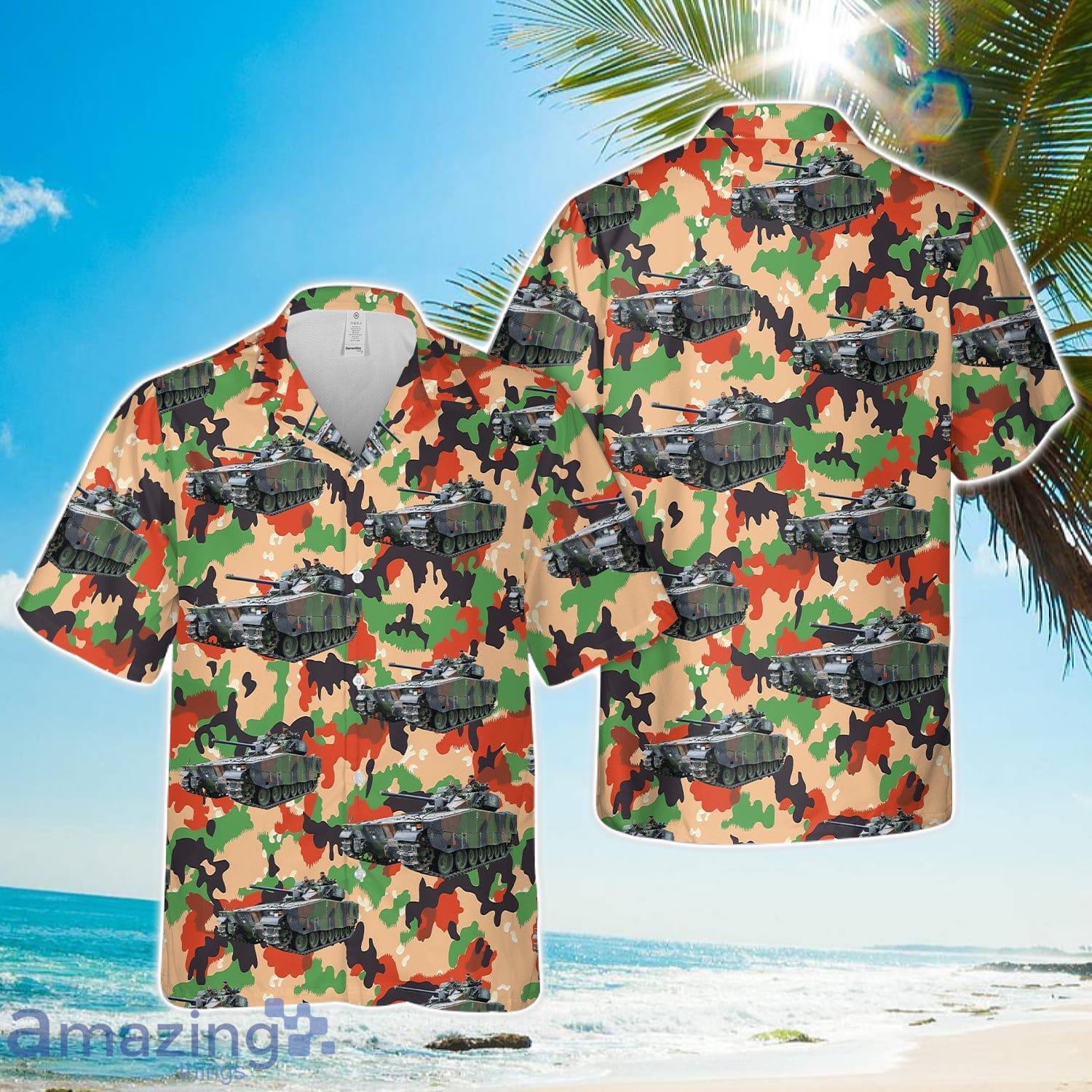 Swiss Army 29th Mechanised Battalion CV9030 infantry fighting vehicle Hawaiian Shirt Unisex For Men Women image Swiss Army 29th Mechanised Battalion CV9030 infantry fighting vehicle Hawaiian Shirt Unisex For Men Women Product Photo 1