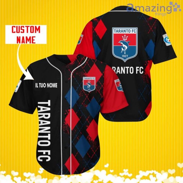 Taranto F.C. 1927 Sports Logo Jersey Baseball Shirt Custom Name With Diamond Brush Pattern For Men And Women Product Photo 1