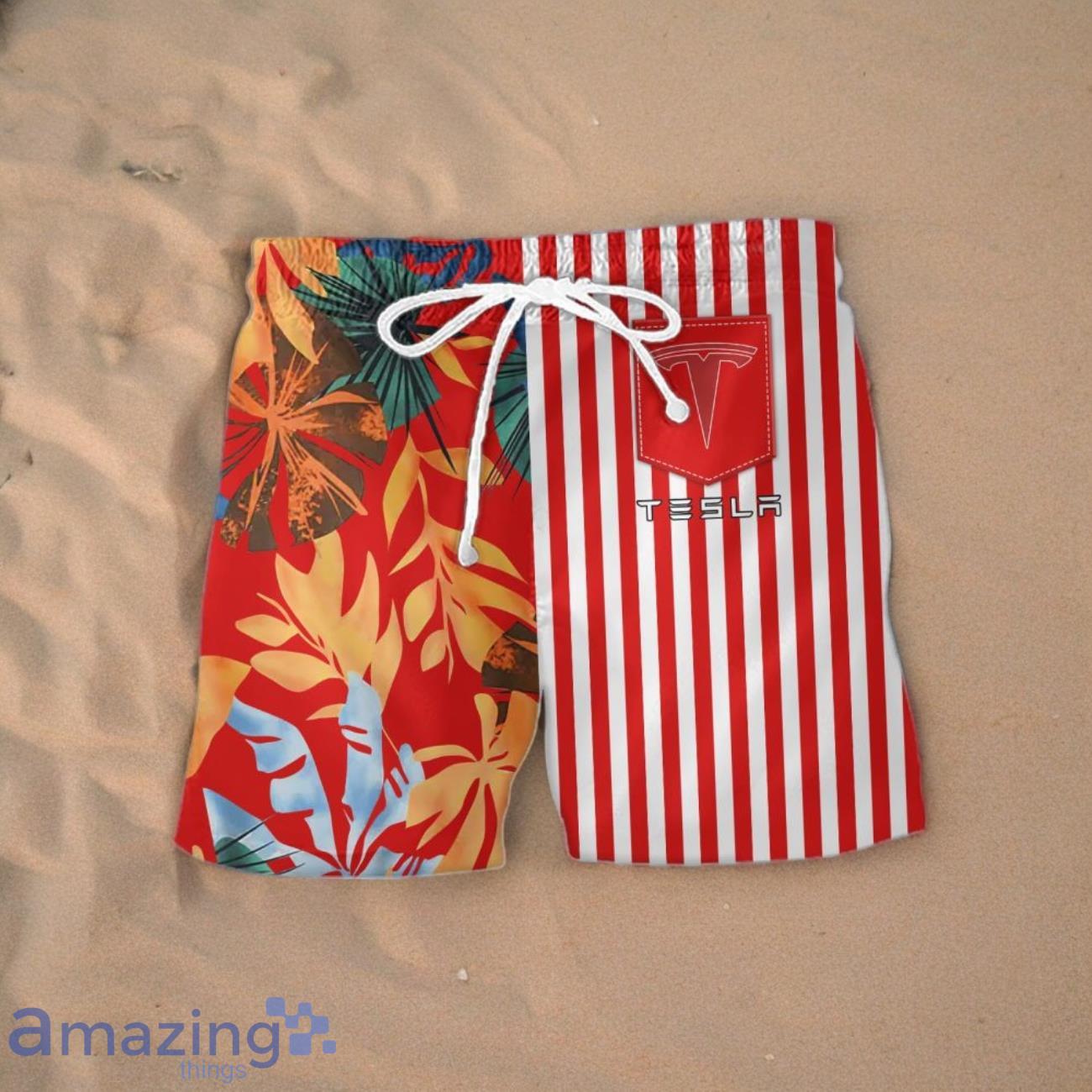 Tesla Combo Hawaiian Shirt & Short New Design 2024 For Men Women image Tesla Combo Hawaiian Shirt & Short New Design 2024 For Men Women Product Photo 2