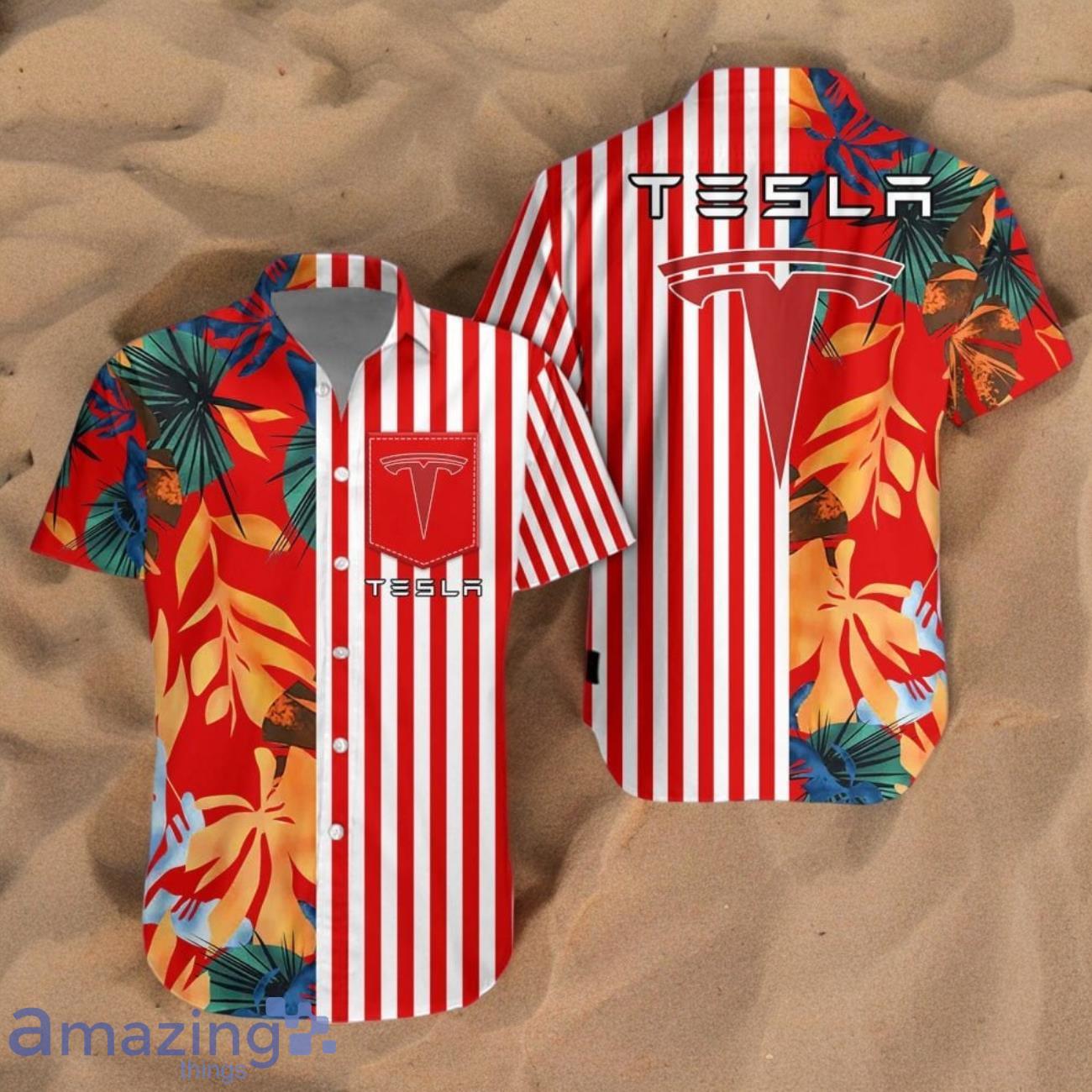 Tesla Combo Hawaiian Shirt & Short New Design 2024 For Men Women image Tesla Combo Hawaiian Shirt & Short New Design 2024 For Men Women Product Photo 1