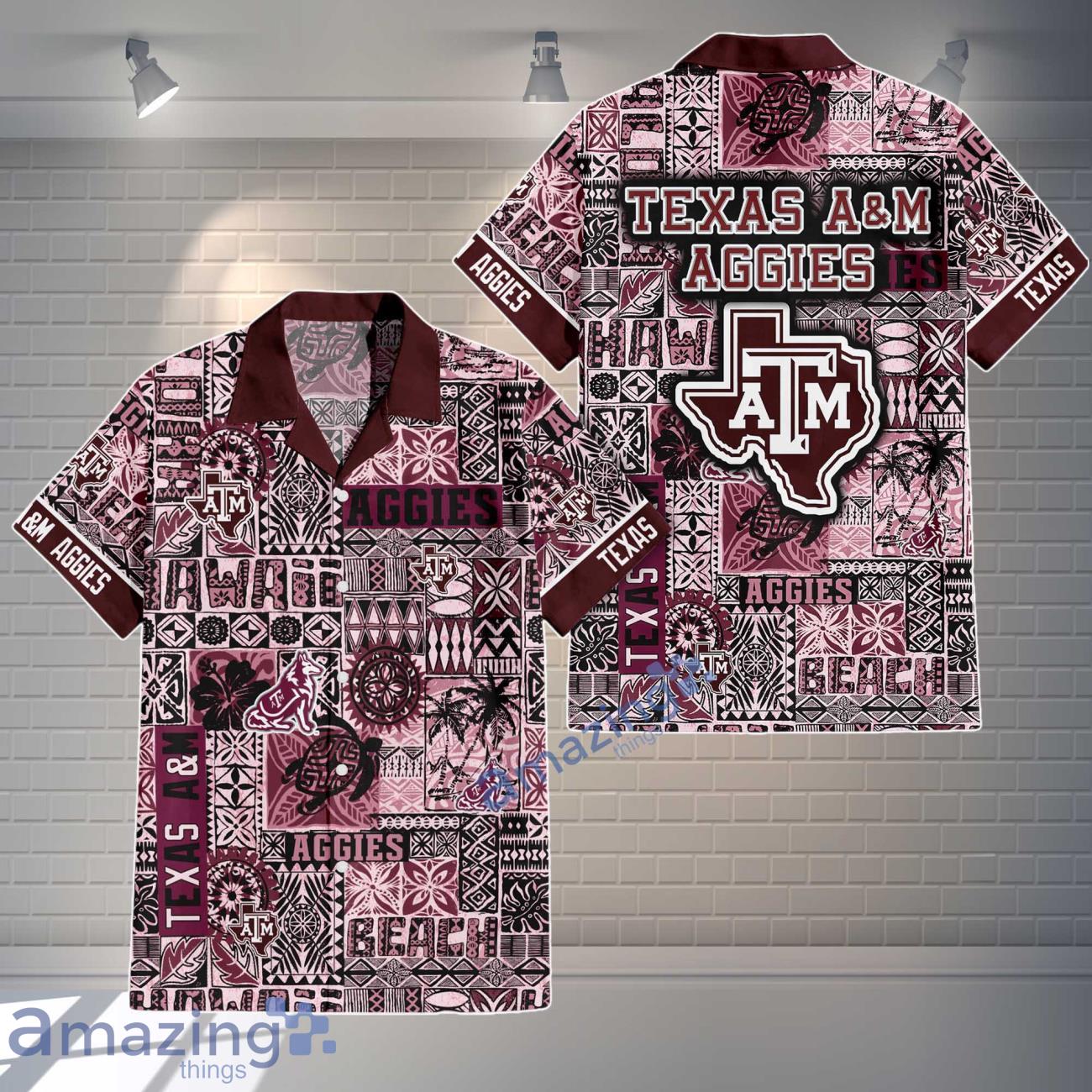 Texas A&M Aggies Logo Team Hawaiian Shirt & Short New Design Summer Gift For Fans image Texas A&M Aggies Logo Team Hawaiian Shirt & Short New Design Summer Gift For Fans Product Photo 1