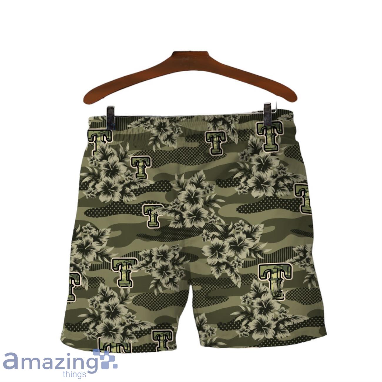 Texas Rangers Logo Camo Pattern 3D Hawaiian Shirt & Short image Texas Rangers Logo Camo Pattern 3D Hawaiian Shirt & Short Product Photo 4