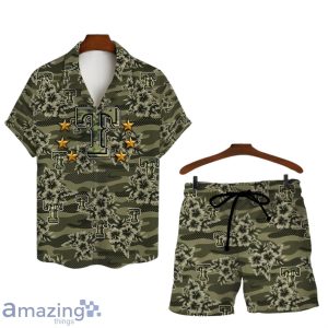 Texas Rangers Logo Camo Pattern 3D Hawaiian Shirt & Short Product Photo 1