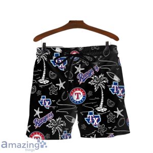 Texas Rangers MLB Logo Tropical Design Hawaiian Shirt & Short Product Photo 3