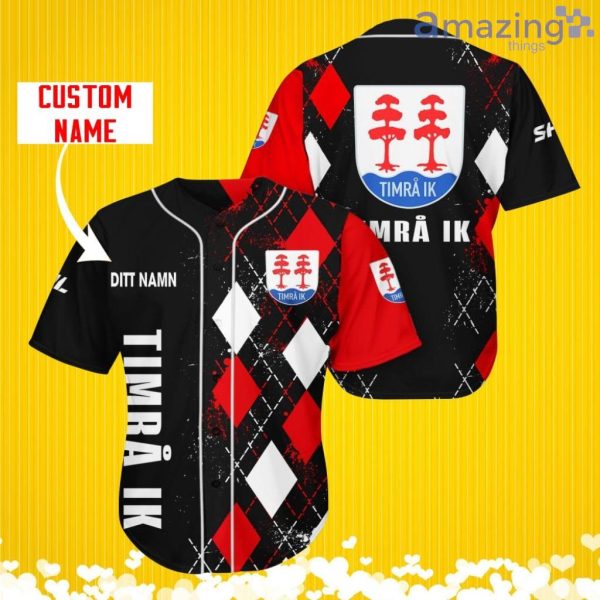 Timra IK Sports Logo Jersey Baseball Shirt Custom Name With Diamond Brush Pattern For Men And Women Product Photo 1