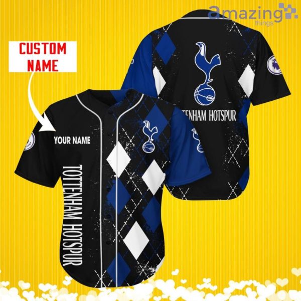 Tottenham Hotspur F.C Sports Logo Jersey Baseball Shirt Custom Name With Diamond Brush Pattern For Men And Women Product Photo 1
