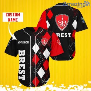 Stade Brestois 29 Sports Logo Jersey Baseball Shirt Custom Name With Diamond Brush Pattern For Men And Women image Stade Brestois 29 Sports Logo Jersey Baseball Shirt Custom Name With Diamond Brush Pattern For Men And Women Product Photo 2