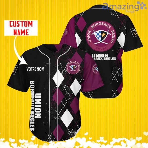 Union Bordeaux Begles Sports Logo Jersey Baseball Shirt Custom Name With Diamond Brush Pattern For Men And Women Product Photo 1
