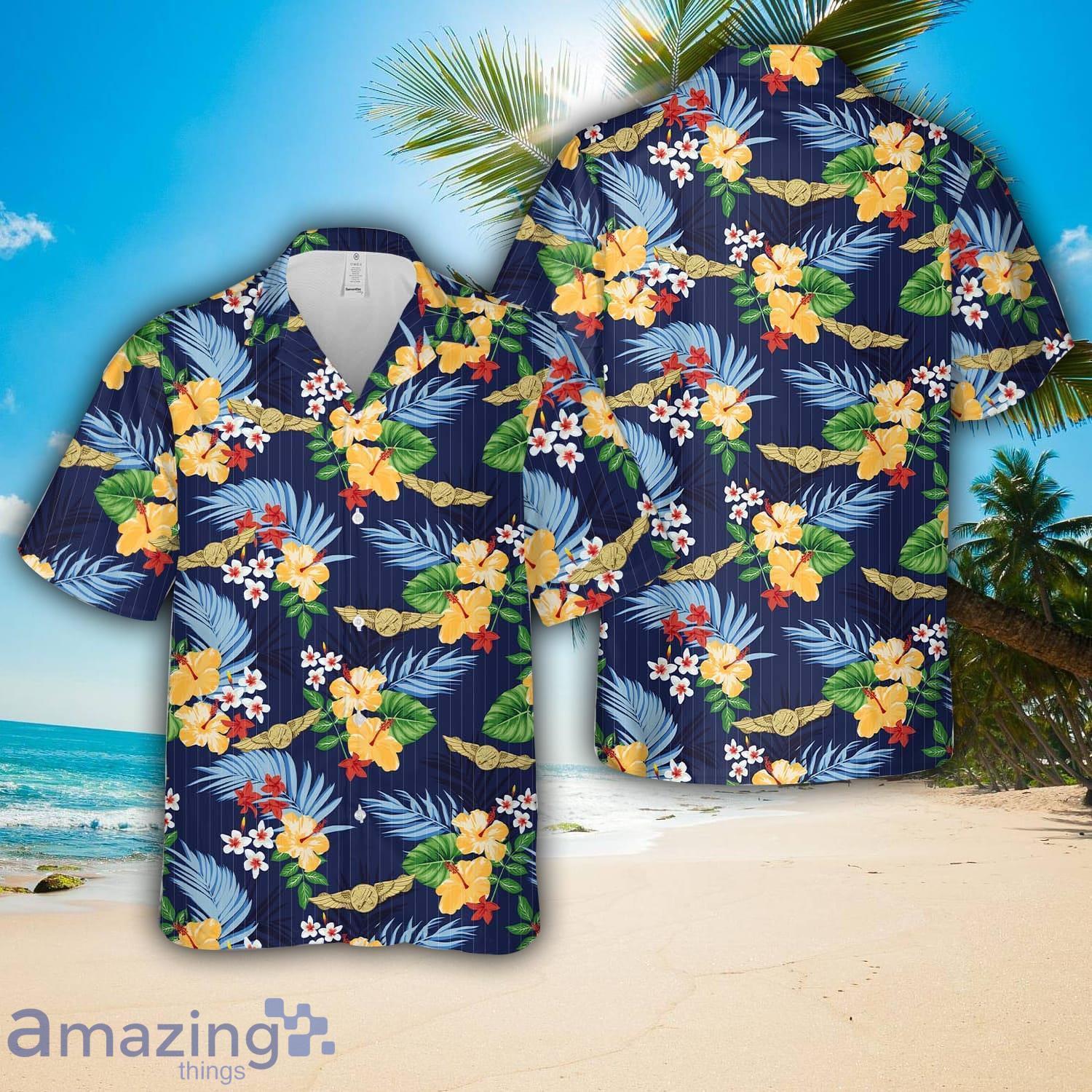 United States Coast Guard Rescue Swimmer Badge Hawaiian Shirt Beach Holiday image United States Coast Guard Rescue Swimmer Badge Hawaiian Shirt Beach Holiday Product Photo 1
