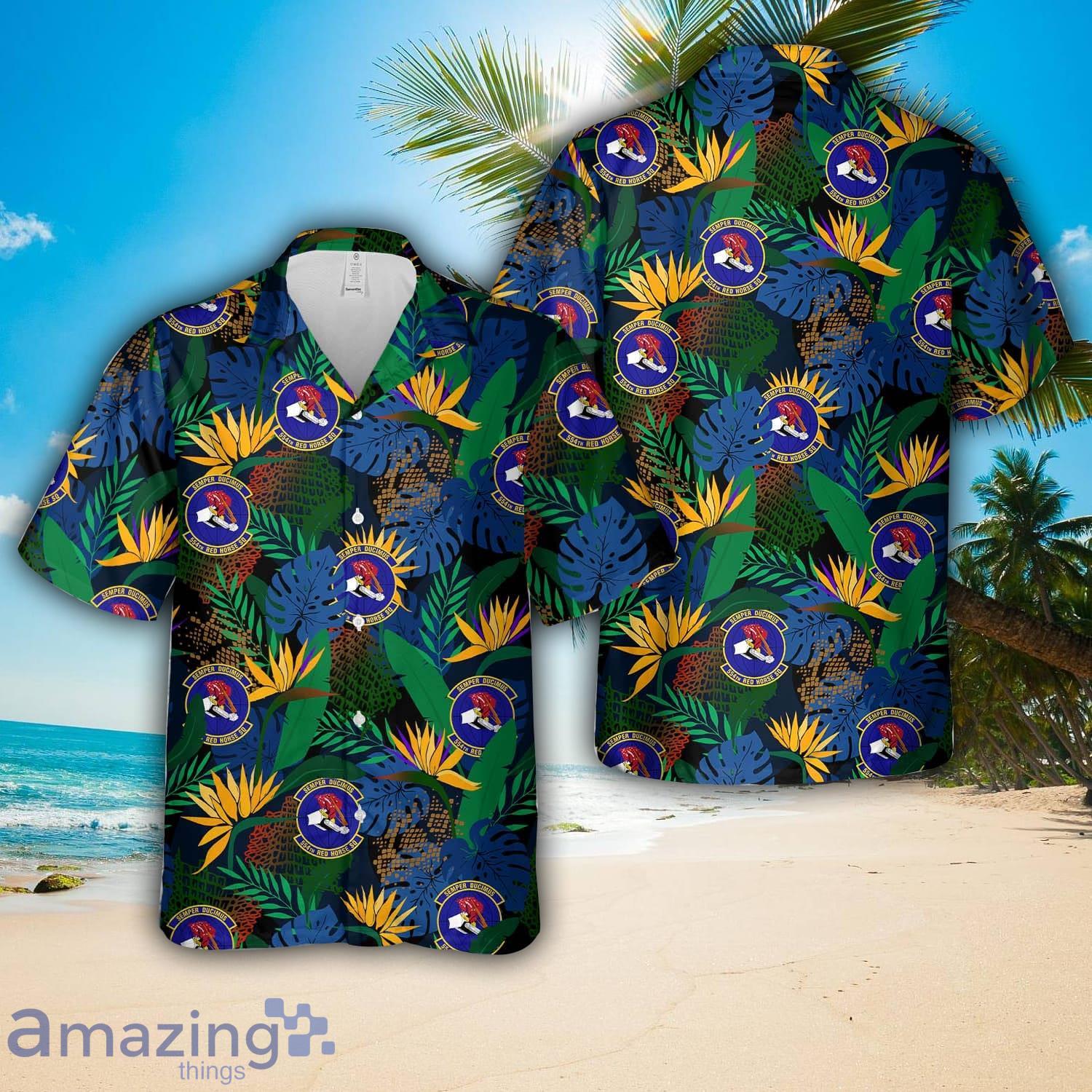 US Air Force 554th RED HORSE Squadron Hawaiian Shirt Beach Holiday image US Air Force 554th RED HORSE Squadron Hawaiian Shirt Beach Holiday Product Photo 1