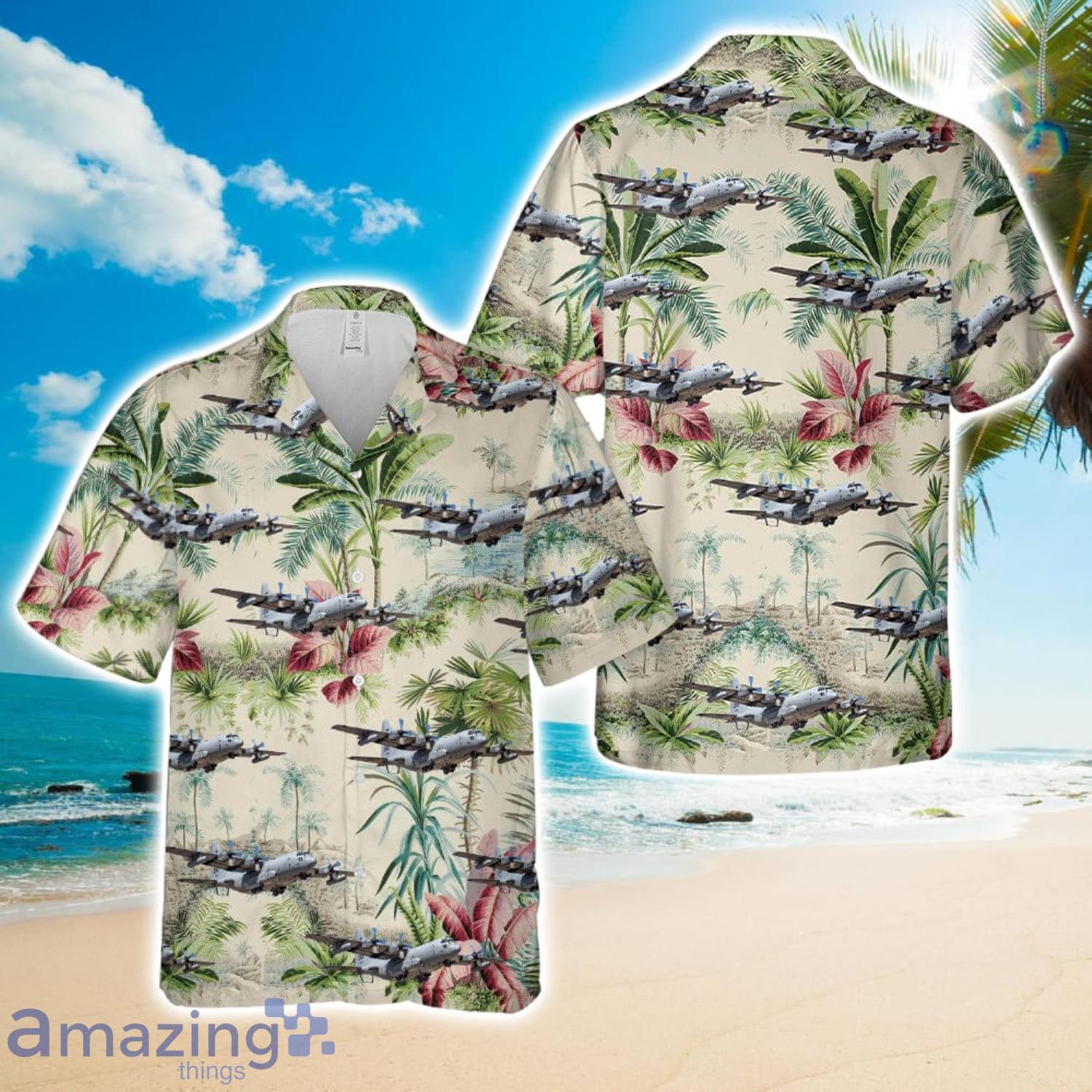 US Air Force 55th Electronic Combat Group (55 ECG) Lockheed EC 130H Compass Call Hawaiian Shirt 3D Printed Button Shirt image US Air Force 55th Electronic Combat Group (55 ECG) Lockheed EC-130H Compass Call Hawaiian Shirt 3D Printed Button Shirt Product Photo 1