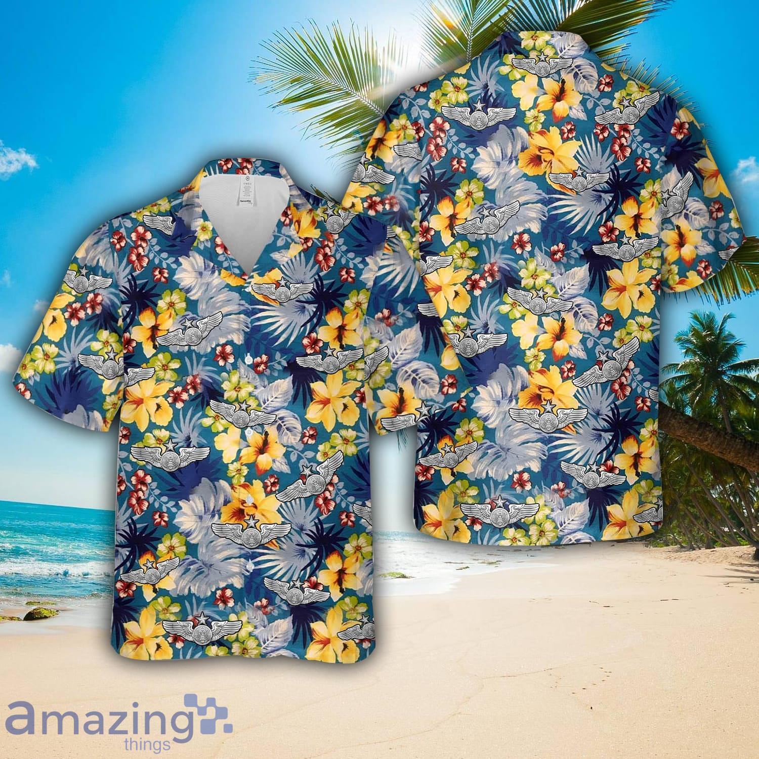 US Air Force Enlisted Aircrew Senior Wings Hawaiian Shirt Beach Holiday image US Air Force Enlisted Aircrew Senior Wings Hawaiian Shirt Beach Holiday Product Photo 1