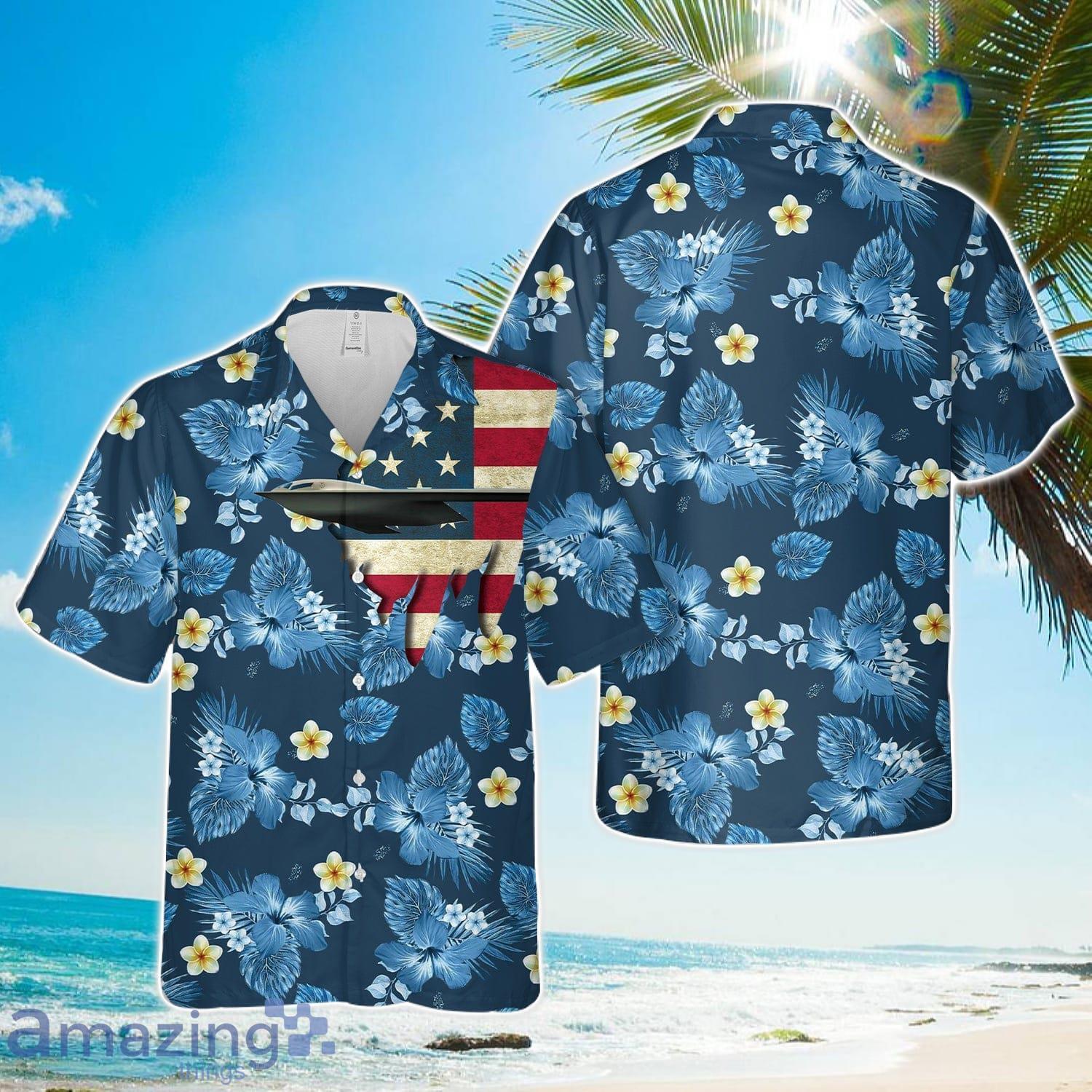 US Air Force Northrop Grumman B 21 Raider Hawaiian Shirt Cute Summer Gift image US Air Force Northrop Grumman B-21 Raider Hawaiian Shirt Cute Summer Gift Product Photo 1