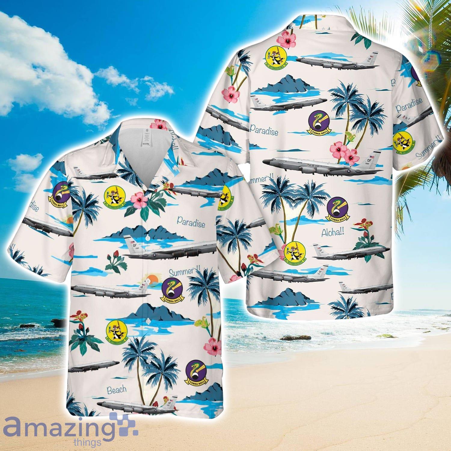 US Air Force RC 135S Cobra Ball 55th Wing, 45th Reconnaissance Squadron, 61 2663 Hawaiian Shirt Cute Summer Gift image US Air Force RC-135S Cobra Ball 55th Wing, 45th Reconnaissance Squadron, 61-2663 Hawaiian Shirt Cute Summer Gift Product Photo 1