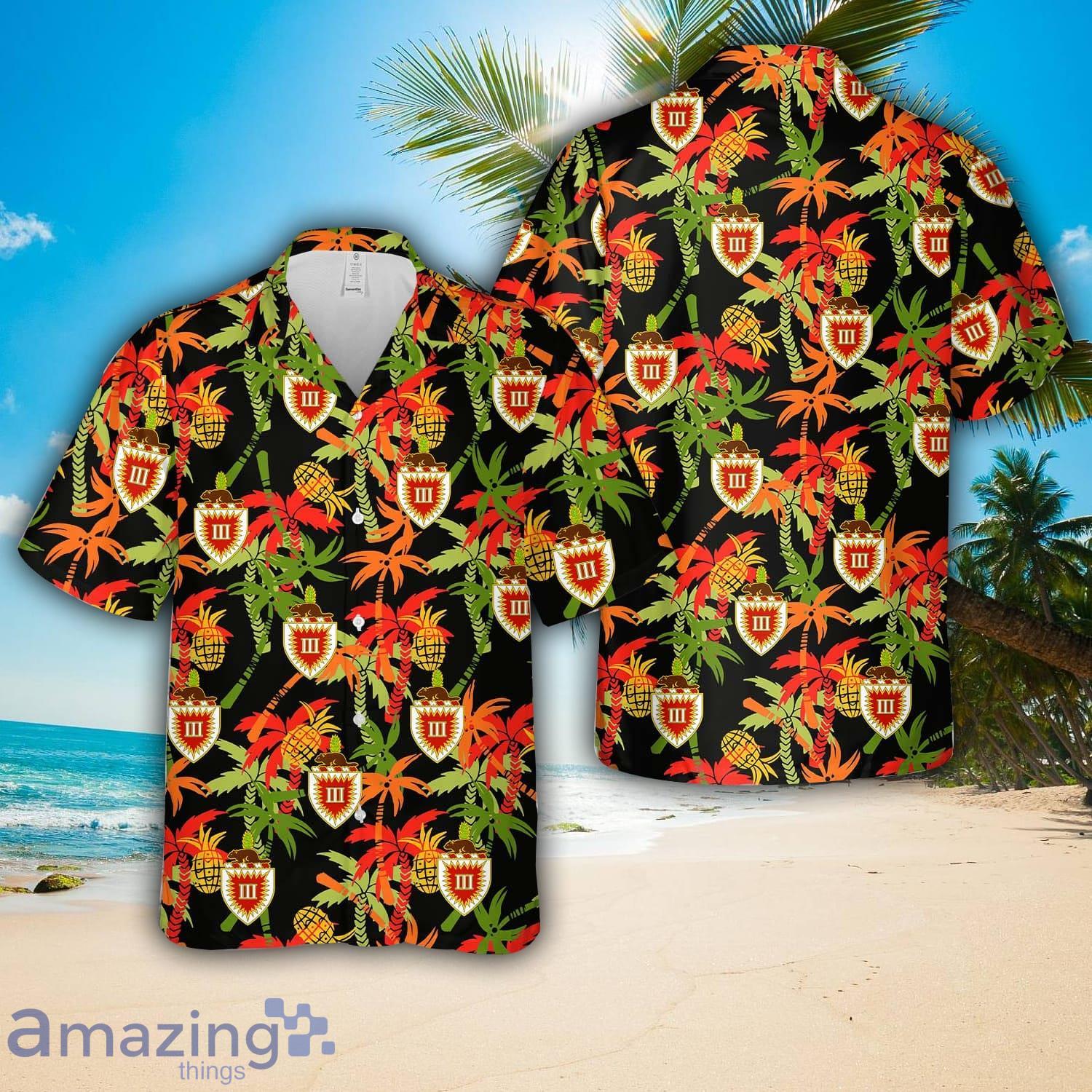 US Army 3rd Engineer Battalion Tropical 3D Hawaiian Shirt US Army Summer Shirt image US Army 3rd Engineer Battalion Tropical 3D Hawaiian Shirt US Army Summer Shirt Product Photo 1