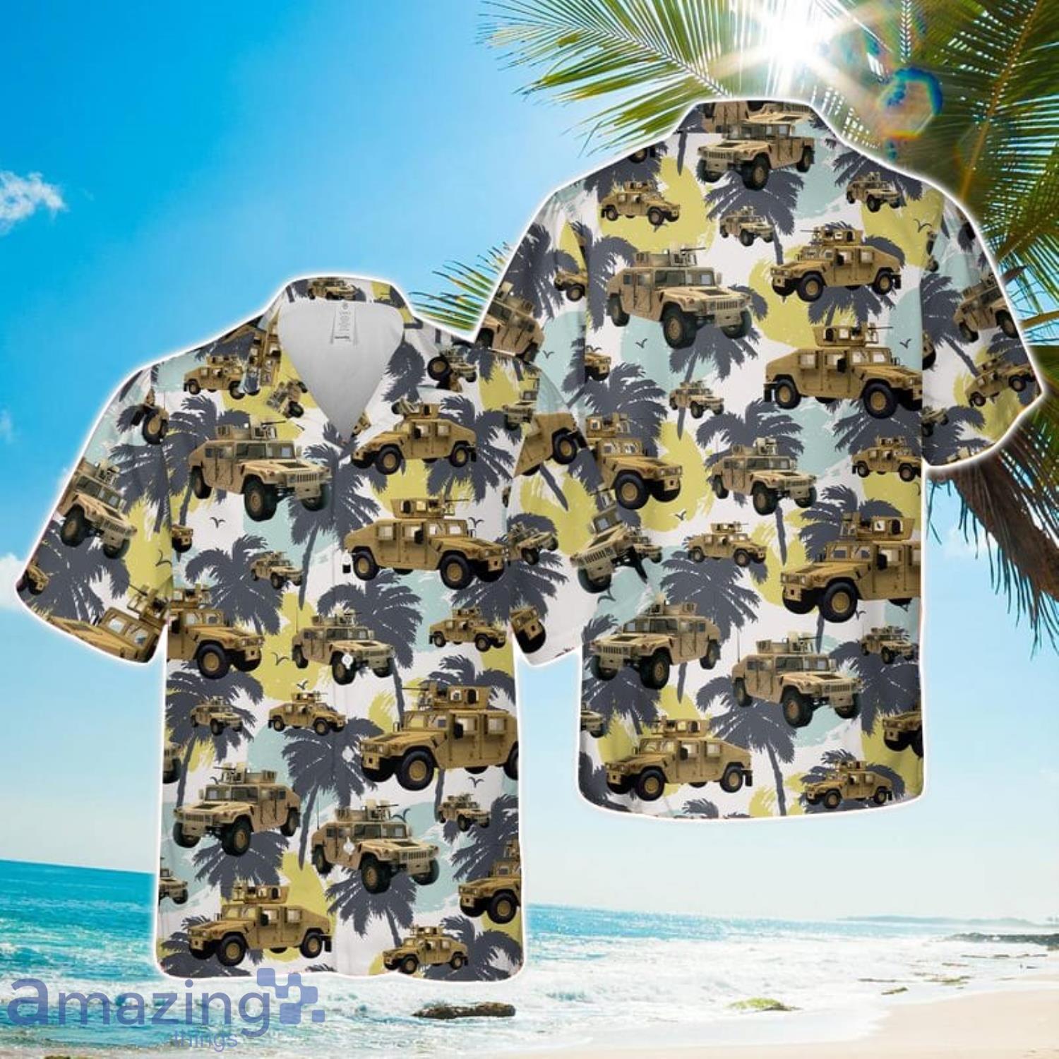 US Army HMMWV Humvee Hawaiian Shirt Holiday Summer Gift image US Army HMMWV Humvee Hawaiian Shirt Holiday Summer Gift Product Photo 1