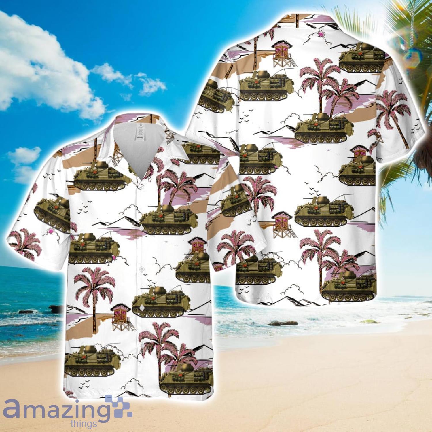 US Army M113A3 Operation Desert Storm 1991 Hawaiian Shirt 3D Printed Button Shirt image US Army M113A3 Operation Desert Storm 1991 Hawaiian Shirt 3D Printed Button Shirt Product Photo 1