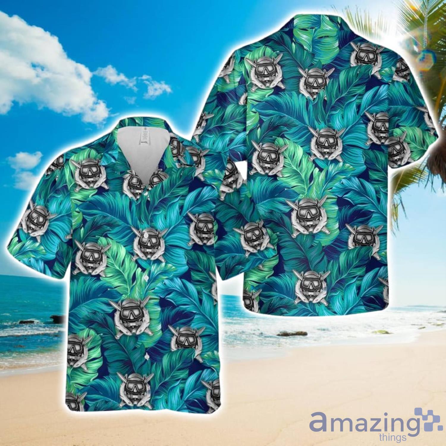 US Army Special Operations Diver Insignia 3D Hawaiian Shirt Happy Summer Gift image US Army Special Operations Diver Insignia 3D Hawaiian Shirt Happy Summer Gift Product Photo 1