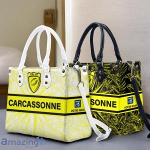US Carcassonne Leather Handbag Custom Name Gift For Women Product Photo 1