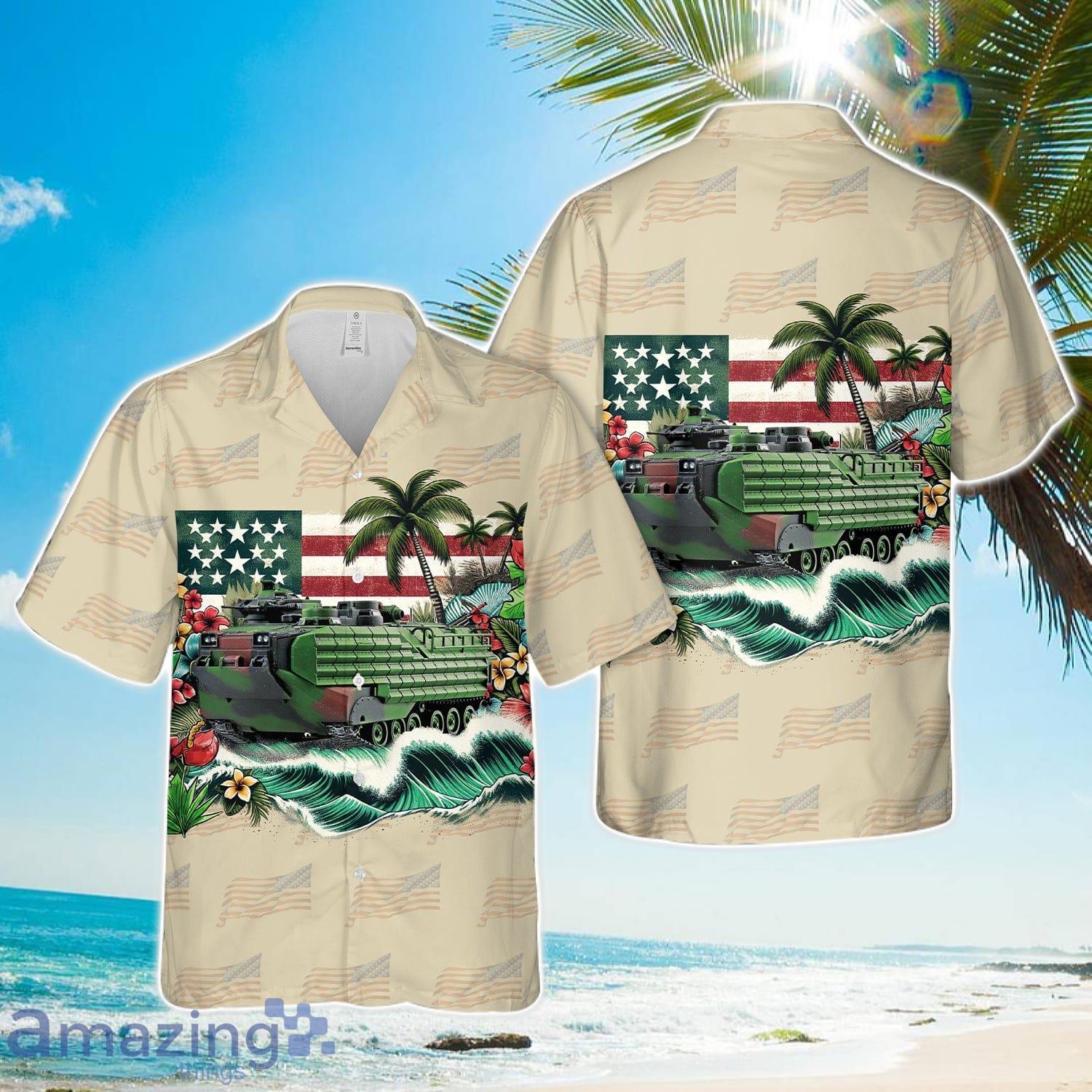 U.S. Marine Corps Assault Amphibious Vehicle (AAVP 7A1) Hawaiian Shirt Beach Holiday image U.S. Marine Corps Assault Amphibious Vehicle (AAVP-7A1) Hawaiian Shirt Beach Holiday Product Photo 1